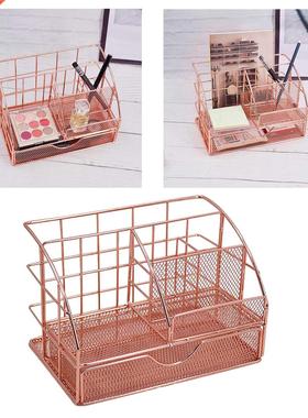 Makeup Brush Holder Organizer Mesh 5 Slot Iron Cosmetic