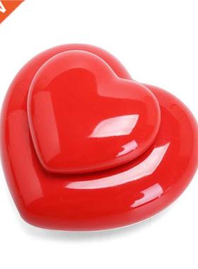 B0KB Heart Shaped Keepsake Cremation Urn for ashes, Ceramic