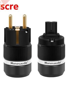 Monosaudio E100G+F180G Audio gold plated Schuko power plug c