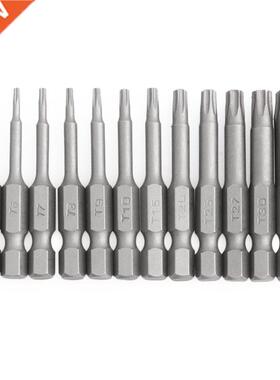 12pc/Set 1/4 Inch Length 50mm T5-T40 Magnetic Torx Electric