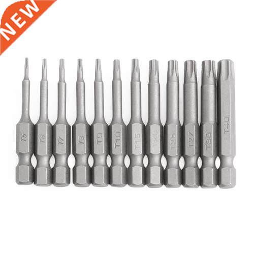 12pc/Set 1/4 Inch Length 50mm T5-T40 Magnetic Torx Electric