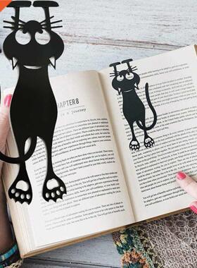 1/2/5Pc 3D Hollow Black Cat Bookmark for Books PVC Kawaii Ki