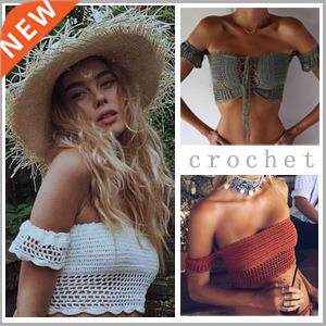 Women Bikini Top Bandage Hollow-out Tassel Swimsuit Lace Top