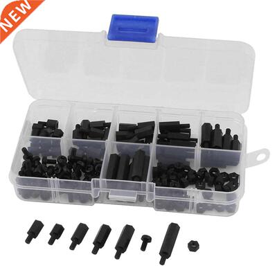 180 Pcs M3 Nylon Hex Spacers Screw Nut Stand-off Assortment
