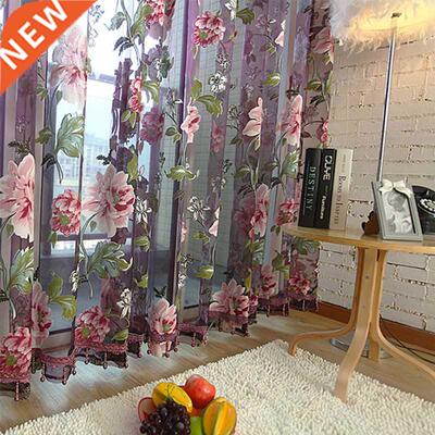 Hot 3D reatments Panel Draperies Window Curtains Beige Purpl