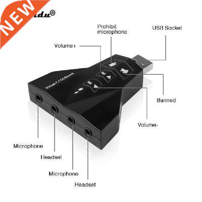 kebiduHigh Quality 2 in 1 3D External Dual USB Audio Sound