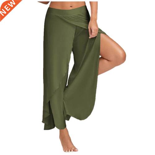 Women Yoga Pants Wde Leg Sports Pant Women Loose Bloomers F