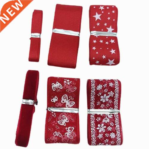6Yards/Pack RED Tapes Printed Grosgrain Satin Ribbons Dot