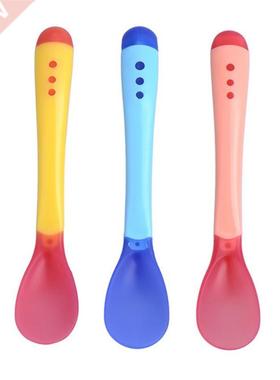 Newborn Baby Silicon Spoons Baby Safety Temperature Sensing