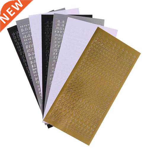 1pcs Bronzing Gold Silver Letter Number Decorative Stickers