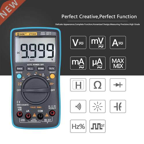 BSIDE Digital Multimeter AC DC Voltage Current 9999 Counts Z