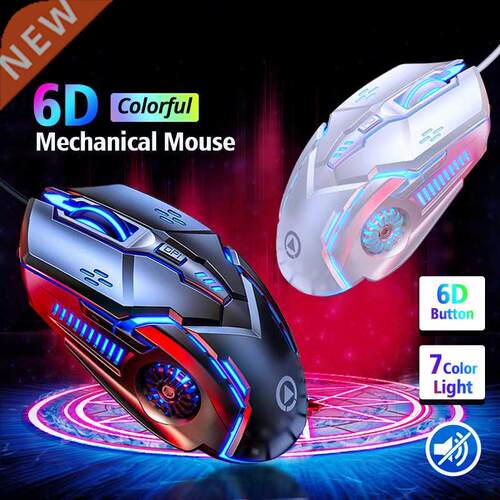 Gamer Gaming Mouse 6D 200DPI Luminous Adjustable USB Comput