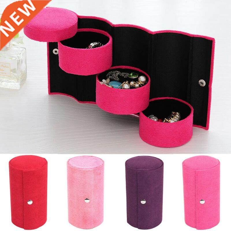 Portable Jewelry Box 360° Rotating Necklace Bracelet Rin