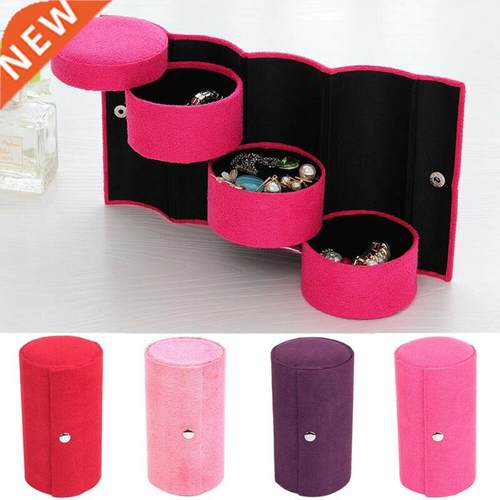 Portable Jewelry Box 360° Rotating Necklace Bracelet Rin