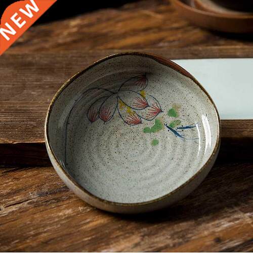 Clay Dish Hand Painted Blue and White Underglaze Ceramic