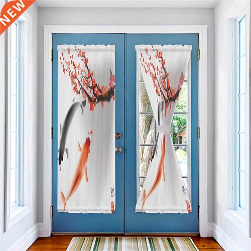 Koi Fish Painting Blinds Curtains for Living Room Bedroom