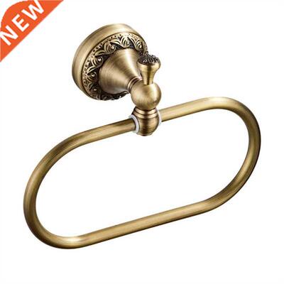 Wall Mount Brass Towel Ring Antique Retro Oval Towel Holder