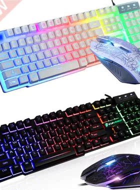 1Set T6 Rainbow LED Backlit Multimedia Ergonomic USB Wired G