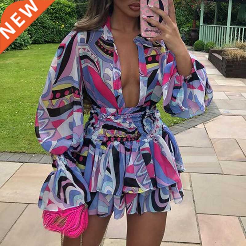 Fandy Lokar V Neck Suits Women Fashion Lantern Sleeve Suit W