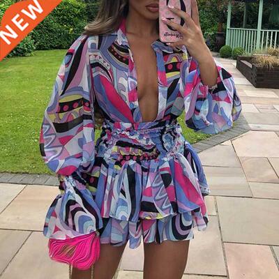 Fandy Lokar V Neck Suits Women Fashion Lantern Sleeve Suit W