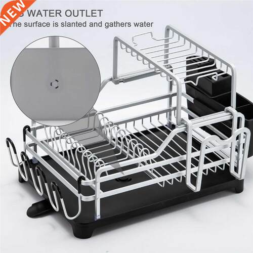 Draining Dish Rack Stainless Steel Adjustable Stands With