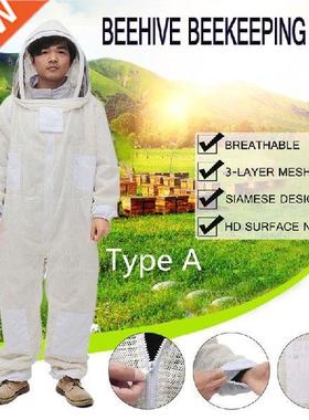 3 Layer Full Body Beekeeping Clothing Veil Hood Hat Clothes