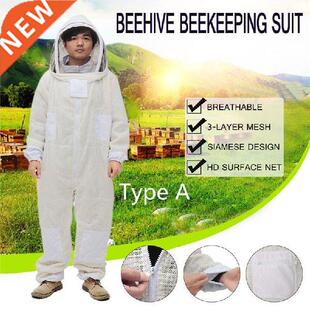 3 Layer Full Body Beekeeping Clothing Veil Hood Hat Clothes