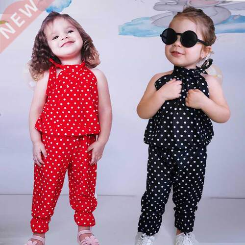 Summer Thin Girls Chiffon Suit 2 Piece Set Children Sleevel