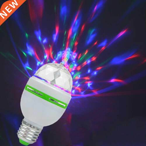 3W E27 RGB LED Bulb Lamp Auto Rotating Colorful LED Lighting