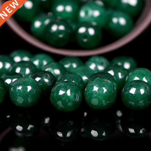 Natural Green asure Emeralds Jades Stone Round Loose Beads F