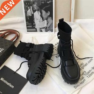 Martin boots woman 2021 new ladies casual stch fabric socks