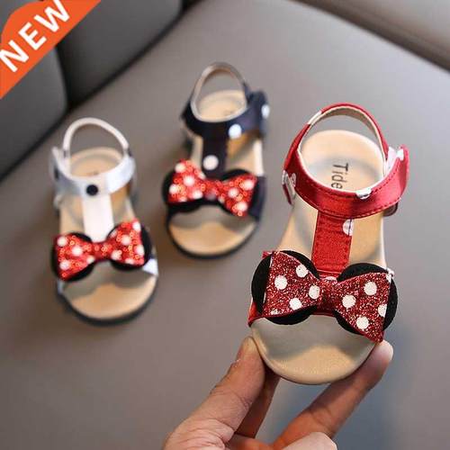 Disney girls sandals summer new children Korean bow princess
