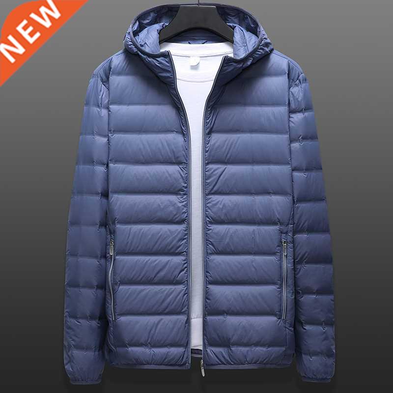 Large Size Winter Hooded Ultra Light Down Jacket Men Windbre