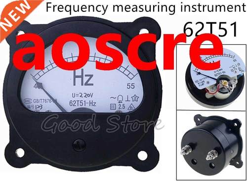 62T51-Hz AC 220V 380V 45-55 Hz Black Frequency Panel Meter