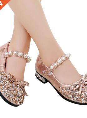 Spring Girls Shoes Bead Mary Janes Flats Fling Princess Glit