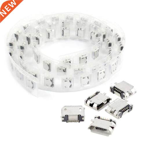 50 Pcs PCB SMT Micro USB Type B 5Pin Female Socket Adapter J