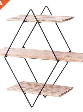 Rustic Wood Wall Floating Shelves Decorative Wall Shelf 3 Ti