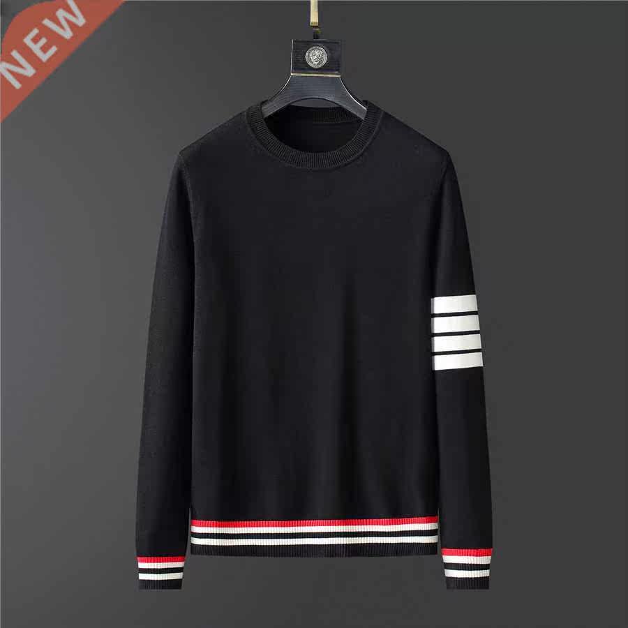2022 new Winter Thickness Pullover Men O-neck Solid Long Sle