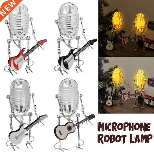 Creative Vintage Microphone Robot Touch Dimmer Lamp Table La