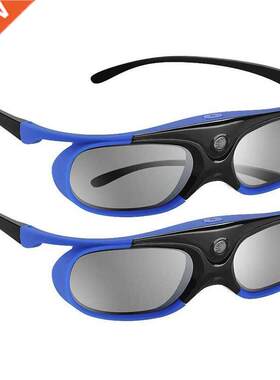 FULL-2Pcs Active Shutter Eyewear DLP-Link 3D Glasses USB Rec