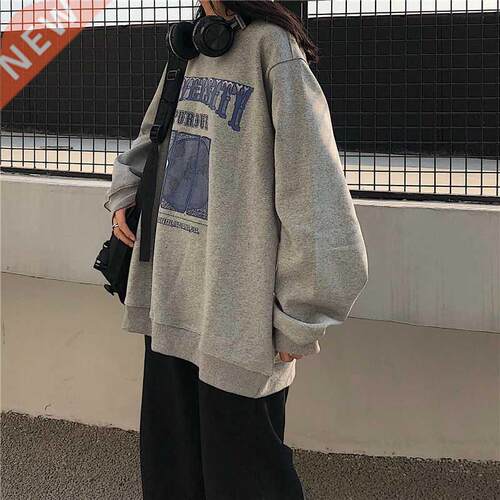 2021 Spring Autumn O-Neck Pullover Women Korean Loose Clothe