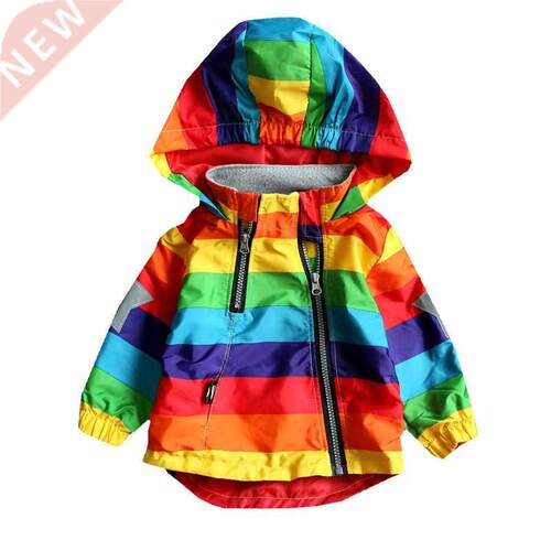 LILIGIRL Boys Girls Rainbow Coat Hooded Sun Water Proof Chil