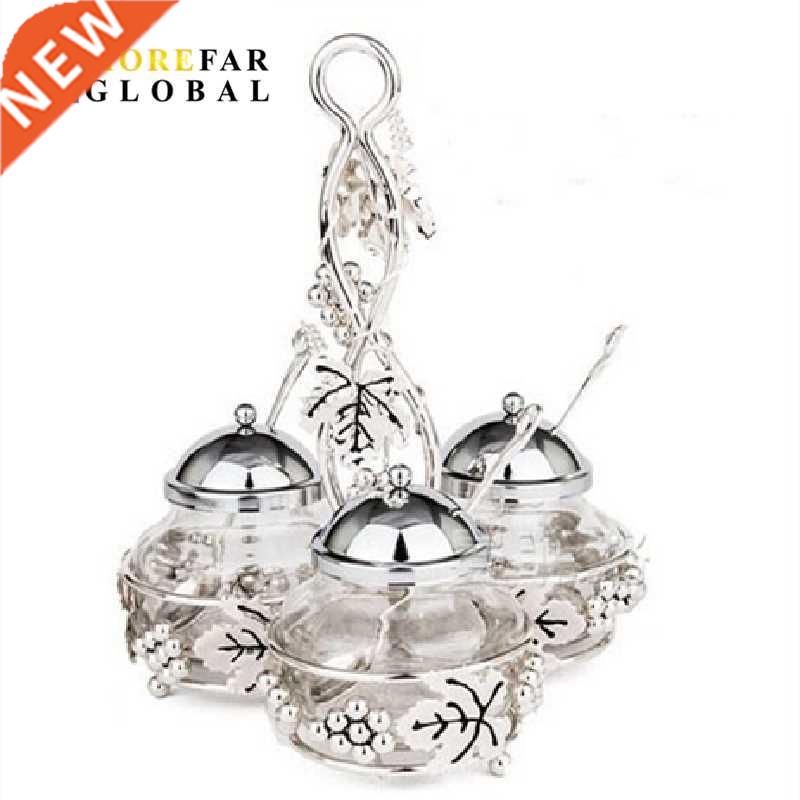 silver plating Grape pattern seasoning pot condiment p