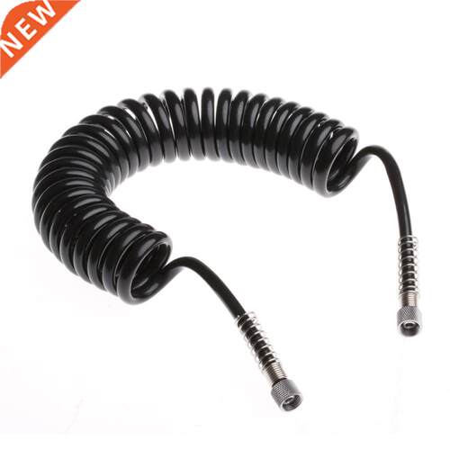 m 4 x 6mm Black Flexible PU Recoil Hose Spring Tube For Com