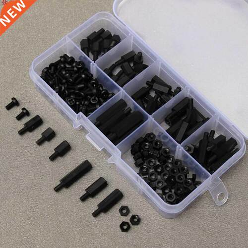 180pcs MNH5 M 6-20mm Black Nylon Screw Hex Screw Nut PCB
