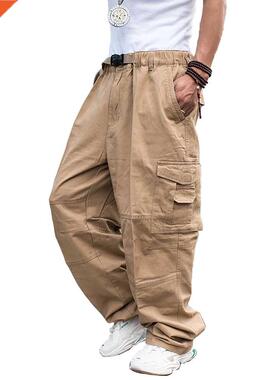 ndy Loose Baggy Cargo Pants Men Casual Hiphop Harem Cotton S