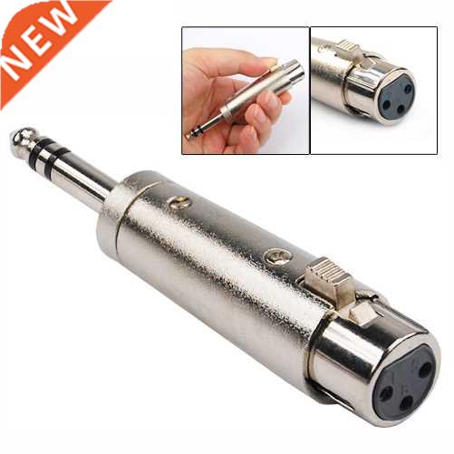 Silver XLR female to 6.3mm Jack Lead Plug Mic Microphone Pat