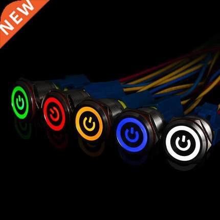 12mm 5/12V Waterproof Metal Push Button Switch With LED ligh