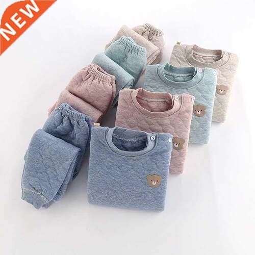 Kid Pajamas Set Boys Girls Cotton-padded Pjs Top and Pants U
