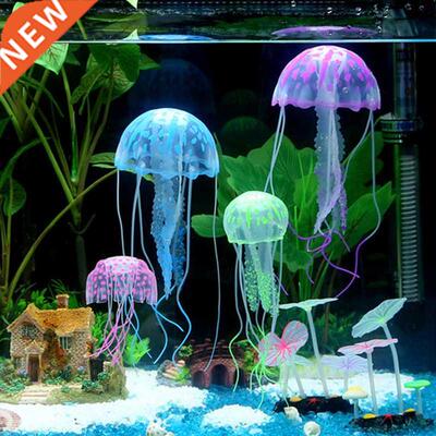 Artificial Vivid Jellyfish Silicone Fish Tank Decor Aquarium